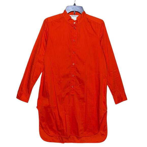 Max Mara Shirt Dress Half Button Minimalist Curve Hemline - Picture 6 of 12